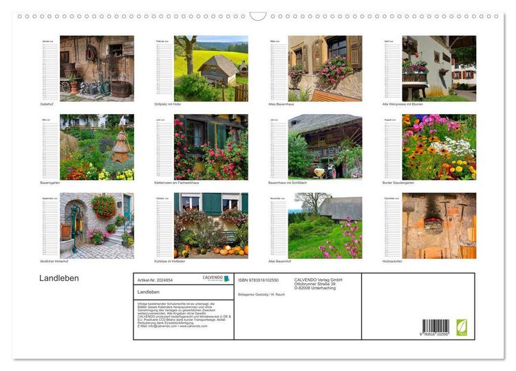 Produktbild: Landleben (Wandkalender 2026 DIN A2 quer), CALVENDO Monatskalender