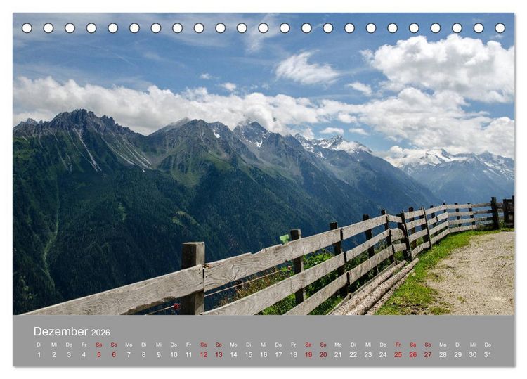 Produktbild: Das Stubaital in Tirol - Gipfelsturm und Gletscherseen (Tischkalender 2026 DIN A5 quer), CALVENDO Monatskalender
