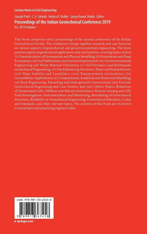 Produktbild: Proceedings of the Indian Geotechnical Conference 2019