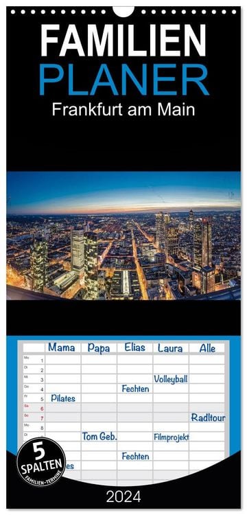 Produktbild: Familienplaner 2026 - Frankfurt am Main mit 5 Spalten (Wandkalender, 21 x 45 cm) CALVENDO