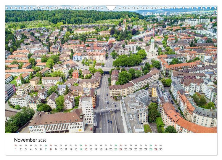 Produktbild: Luftbildkalender Z&uuml;rich (Wandkalender 2026 DIN A3 quer), CALVENDO Monatskalender