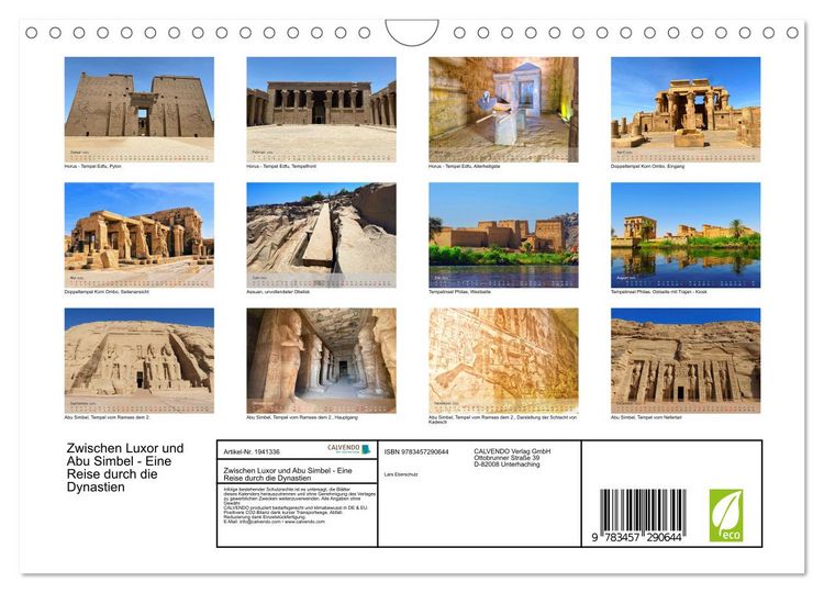 Produktbild: Zwischen Luxor und Abu Simbel - Eine Reise durch die Dynastien (Wandkalender 2026 DIN A4 quer), CALVENDO Monatskalender