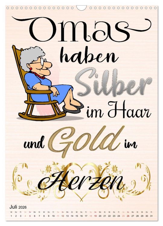 Produktbild: Gl&uuml;ck ist, Oma zu sein (Wandkalender 2026 DIN A3 hoch), CALVENDO Monatskalender