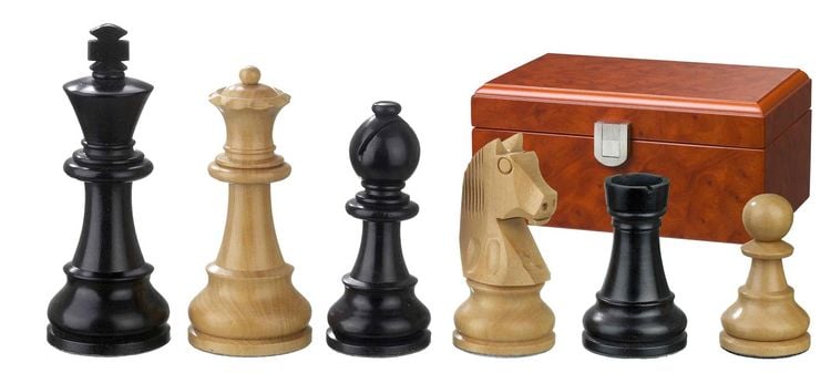 Produktbild: Schachfiguren Ludwig NIV, Königshöhe 65 mm, gewichtet, in Holzbox