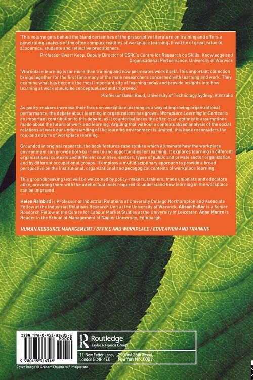 Produktbild: Workplace Learning in Context