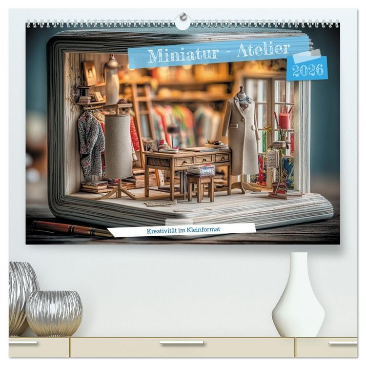 Produktbild: Miniatur - Atelier (hochwertiger Premium Wandkalender 2026 DIN A2 quer), Kunstdruck in Hochglanz