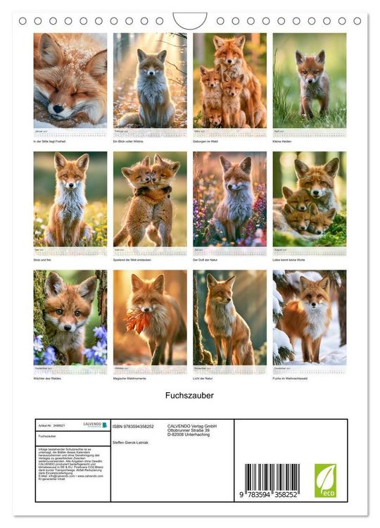 Produktbild: Fuchszauber (Wandkalender 2027 DIN A4 hoch), CALVENDO Monatskalender