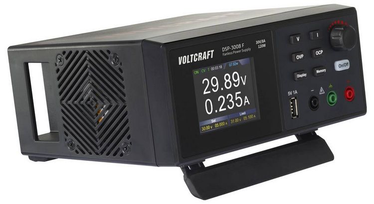 Produktbild: VOLTCRAFT DSP-3008 F Labornetzger&auml;t passiv gek&uuml;hlt 0 - 30 V 0 - 8 A 120 W l&uuml;fterlos USB Anzahl Ausg&auml;nge 1 x