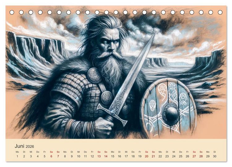 Produktbild: Die Wikingerzeit - Helden, K&ouml;nige und Entdeckungen (Tischkalender 2026 DIN A5 quer), CALVENDO Monatskalender