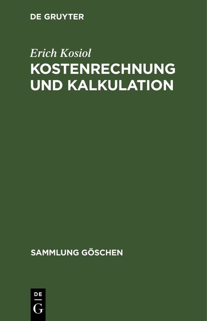 Produktbild: Kostenrechnung und Kalkulation