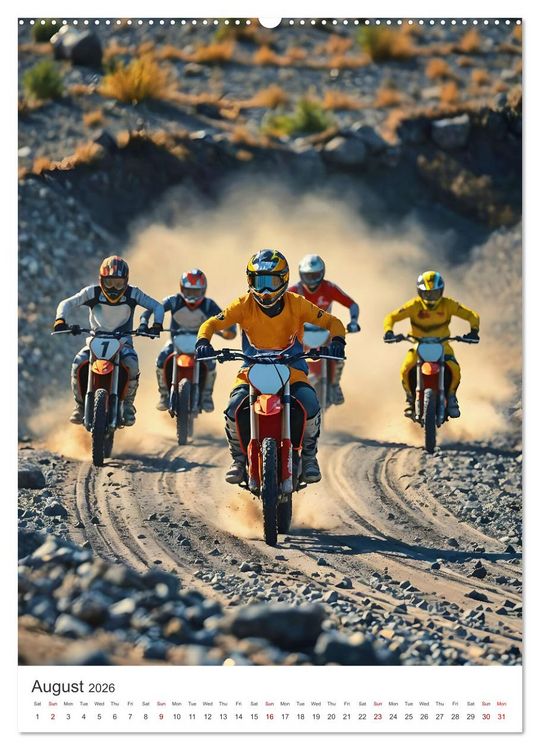 Produktbild: Throttle and thrills - High percentage motocross moments (High Quality Premium Wall Calendar 2026 DIN A2 portrait),CALVENDO 12 Month Wall Calendar