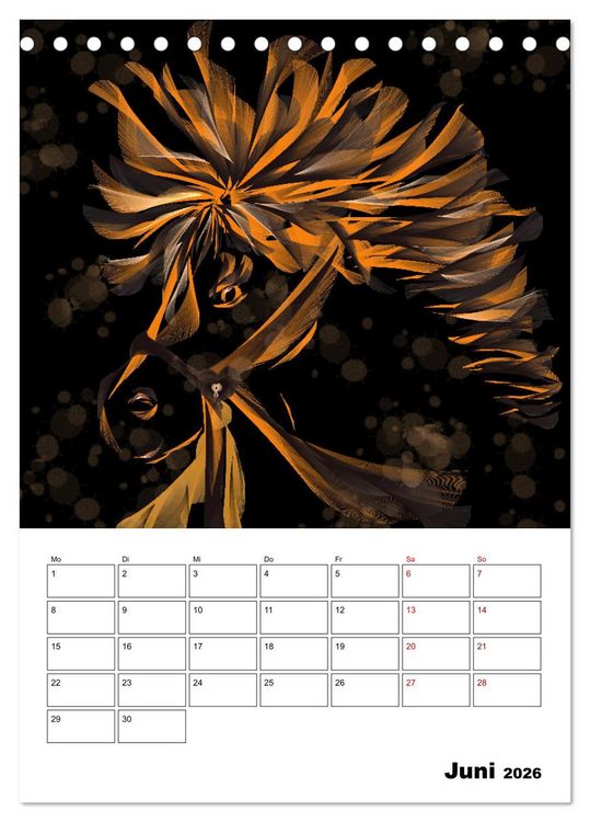 Produktbild: Zauberhaftes Textildesign (Tischkalender 2026 DIN A5 hoch), CALVENDO Monatskalender