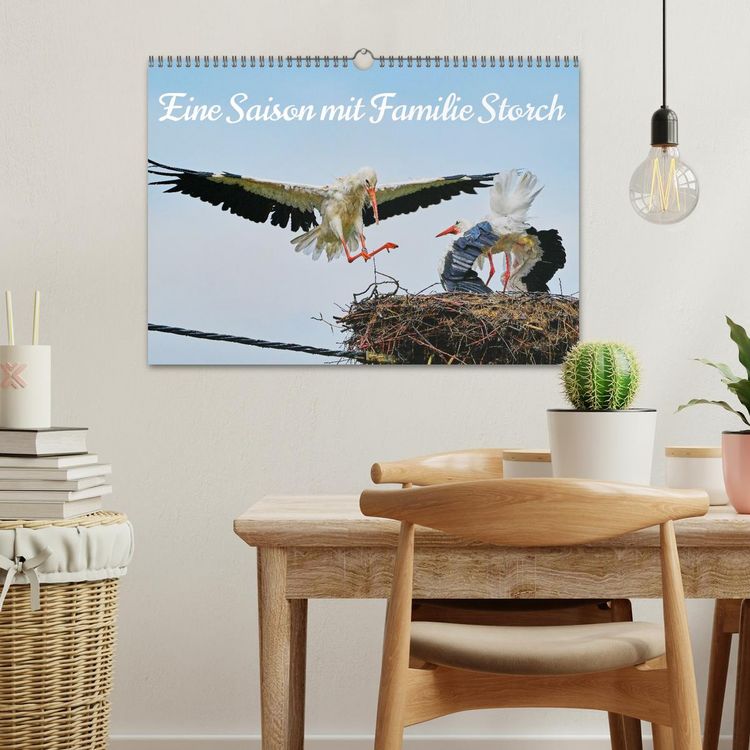 Produktbild: Eine Saison mit Familie Storch (Wandkalender 2026 DIN A3 quer), CALVENDO Monatskalender