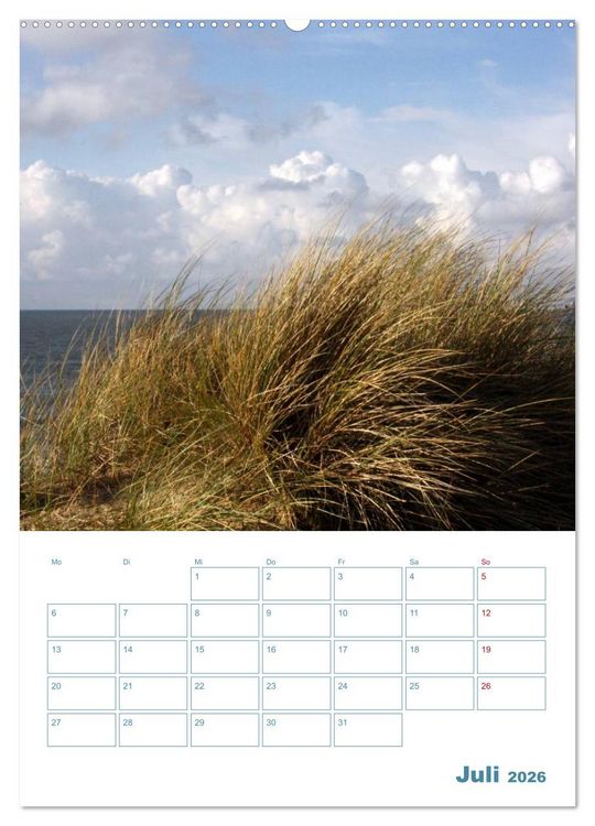 Produktbild: Sylter D&uuml;nen (Wandkalender 2026 DIN A2 hoch), CALVENDO Monatskalender