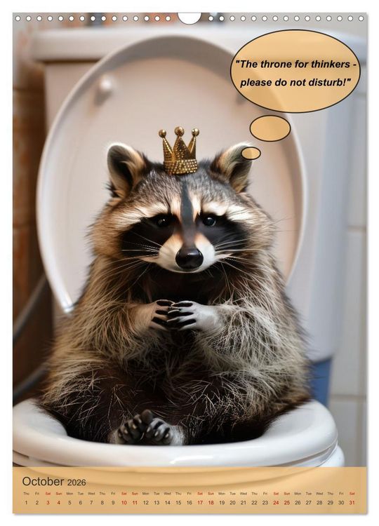 Produktbild: Animals on toilet makes you smile (Wall Calendar 2026 DIN A3 portrait), CALVENDO 12 Month Wall Calendar