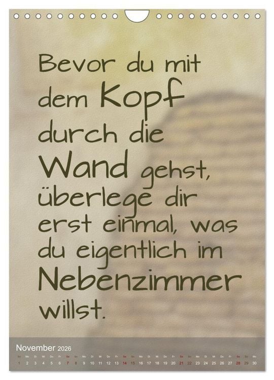 Produktbild: Heute ist ein guter Tag (Wandkalender 2026 DIN A4 hoch), CALVENDO Monatskalender