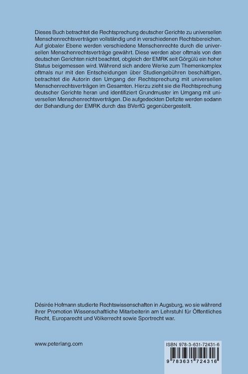 Produktbild: Die Umsetzung universeller Menschenrechtsvertr&auml;ge in Deutschland