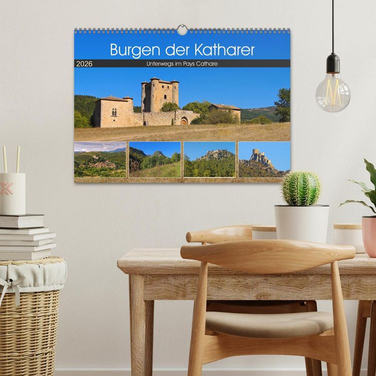 Produktbild: Burgen der Katharer - Unterwegs im Pays Cathare (Wandkalender 2026 DIN A3 quer), CALVENDO Monatskalender