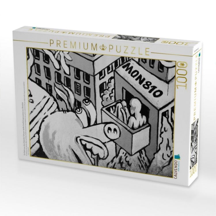 Produktbild: CALVENDO Puzzle Ein Motiv aus dem Kalender Schwarz Wei&szlig;e Graffiti Impressionen aus Bielefeld | 1000 Teile Lege-Gr&ouml;&szlig;e 64x48cm Foto-Puzzle f&uuml;r gl&uuml;ckliche Stunden