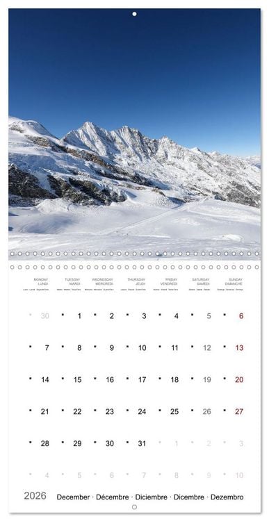 Produktbild: Les merveilles du Valais (Calendrier mural carr&eacute; 2026 30x30 cm) Calendrier double avec une page pour vos prises de notes
