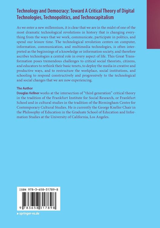 Produktbild: Technology and Democracy: Toward A Critical Theory of Digital Technologies, Technopolitics, and Technocapitalism