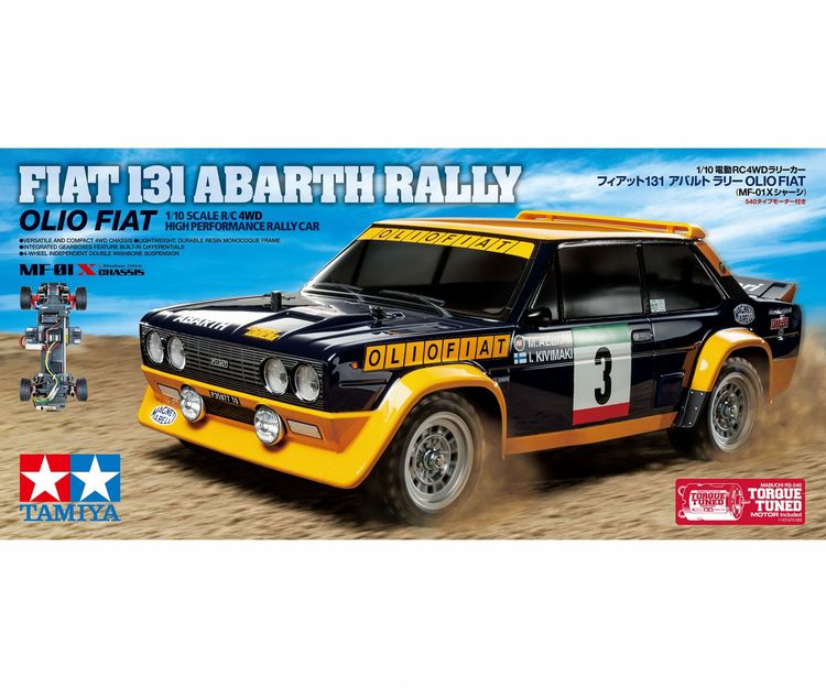 Produktbild: Tamiya Fiat 131 Abarth Olio 1:10 RC Modellauto Elektro Rally Allradantrieb (4WD) Bausatz