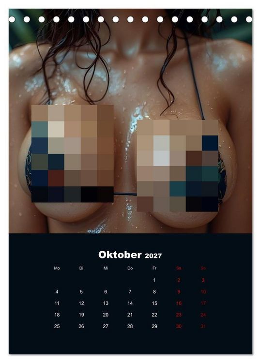 Produktbild: Einge&ouml;lt - Sexy Frauen Kalender (Tischkalender 2027 DIN A5 hoch), CALVENDO Monatskalender
