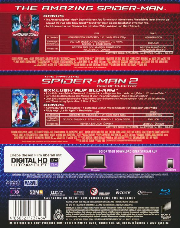 Produktbild: The Amazing Spider-Man/The Amazing Spider-Man 2 - Rise of Electro [2 BRs]