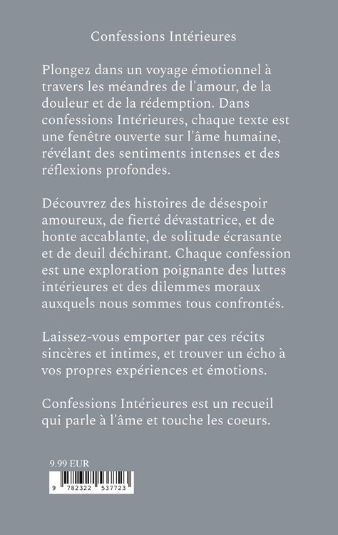 Produktbild: Confessions int&eacute;rieures