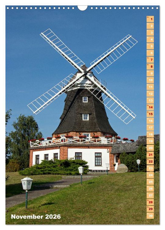Produktbild: Deutschlands historische Windm&uuml;hlen (Wandkalender 2026 DIN A3 hoch), CALVENDO Monatskalender