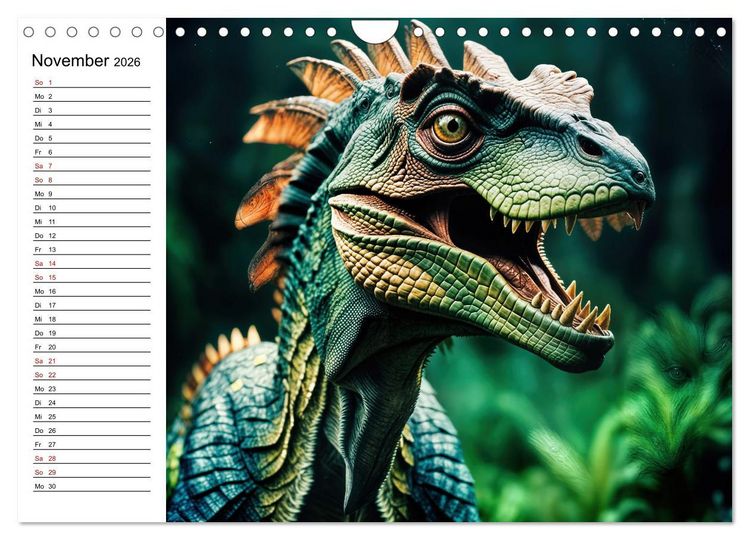 Produktbild: Urzeit erwacht - Ein Jahr mit den Dinosauriern (Wandkalender 2026 DIN A4 quer), CALVENDO Monatskalender