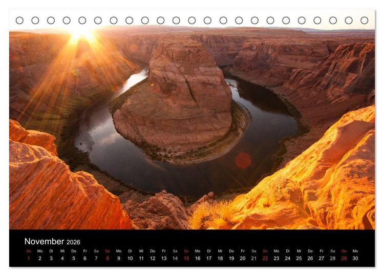 Produktbild: Die Landschaften Nordamerikas (Tischkalender 2026 DIN A5 quer), CALVENDO Monatskalender