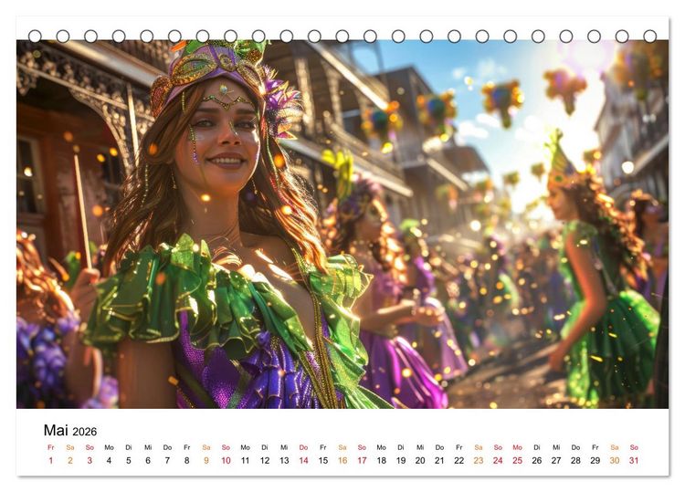 Produktbild: Karneval - sch&ouml;ne Momente weltweit (Tischkalender 2026 DIN A5 quer), CALVENDO Monatskalender
