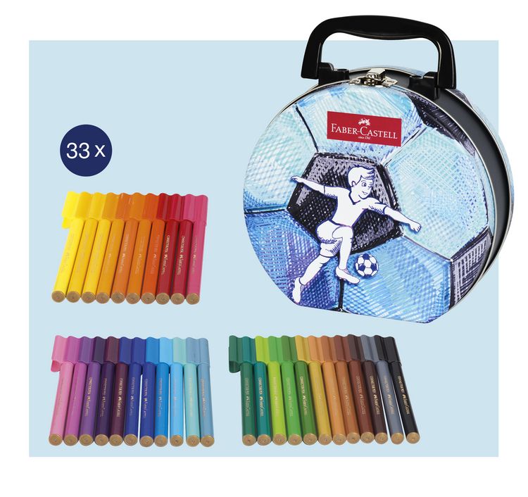 Produktbild: Faber-Castell Filzstifte Connector Fussballkoffer 33er Set