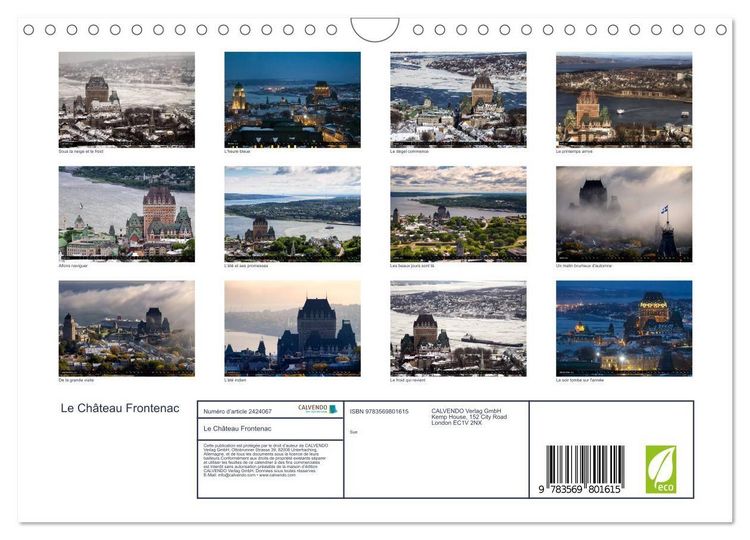 Produktbild: Le Ch&acirc;teau Frontenac (Calendrier mural 2027 DIN A4 vertical), CALVENDO calendrier mensuel