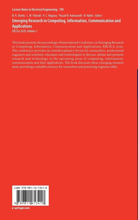Produktbild: Emerging Research in Computing, Information, Communication and Applications