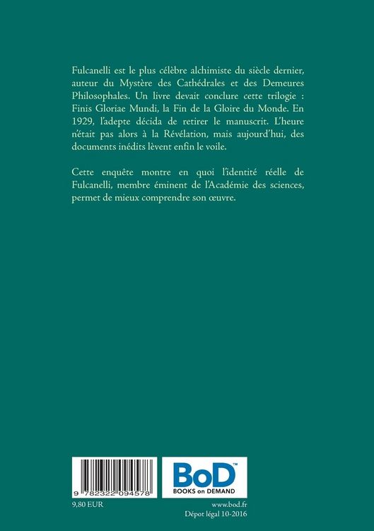 Produktbild: Finis Gloriae Mundi de Fulcanelli