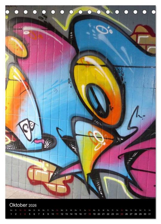 Produktbild: KA- GRAFFITI (Tischkalender 2026 DIN A5 hoch), CALVENDO Monatskalender