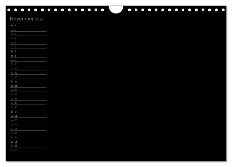 Produktbild: Bastel-Geburtstagskalender schwarz / Geburtstagskalender (Wandkalender 2026 DIN A4 quer), CALVENDO Monatskalender
