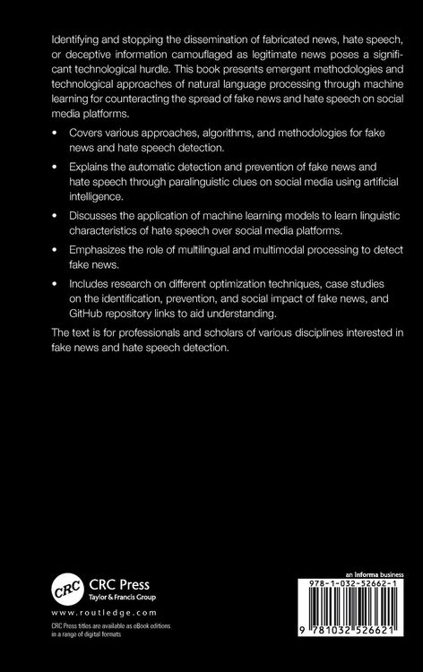Produktbild: Text and Social Media Analytics for Fake News and Hate Speech Detection