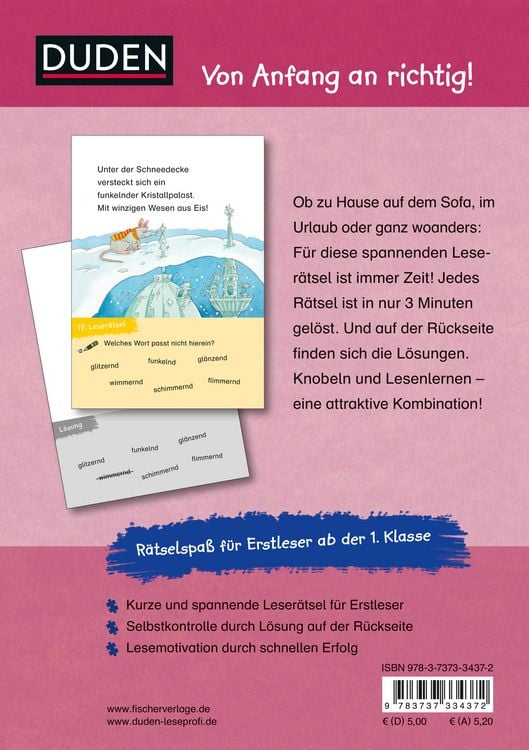 Duden Leseprofi – 3-Minuten-Leserätsel für Erstleser: Zauberhafte Fabelwelt