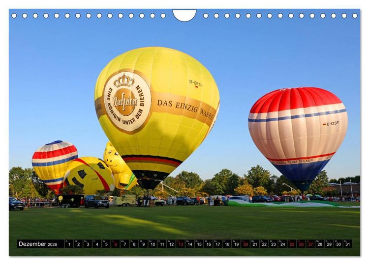Produktbild: Ballonfahren - Die Stille nach dem Start (Wandkalender 2026 DIN A4 quer), CALVENDO Monatskalender