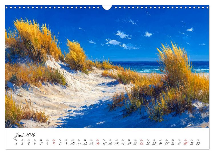 Produktbild: Sylt - Acrylmalerei von der Nordsee-Insel (Wandkalender 2026 DIN A3 quer), CALVENDO Monatskalender