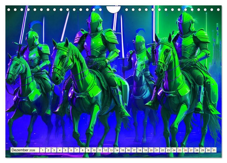 Produktbild: Fantasie - Futuristische Ritter (Wandkalender 2026 DIN A4 quer), CALVENDO Monatskalender