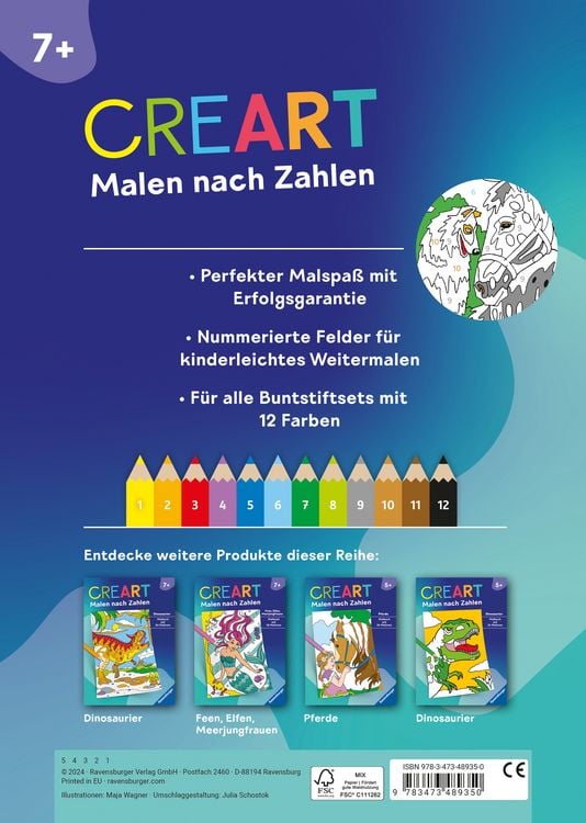 Produktbild: CreArt Malen nach Zahlen ab 7: Pferde