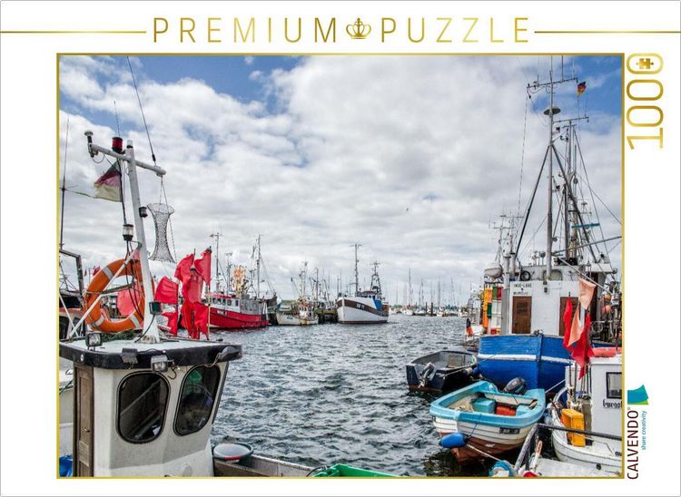 Produktbild: CALVENDO Puzzle Fischereih&auml;fen an der Ostseek&uuml;ste | 1000 Teile Lege-Gr&ouml;&szlig;e 64x48cm Foto-Puzzle f&uuml;r gl&uuml;ckliche Stunden