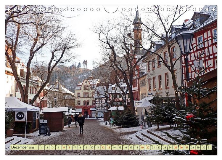 Produktbild: Weinregion Bergstra&szlig;e Burgen, Wein und Mandelbl&uuml;te (Wandkalender 2026 DIN A4 quer), CALVENDO Monatskalender