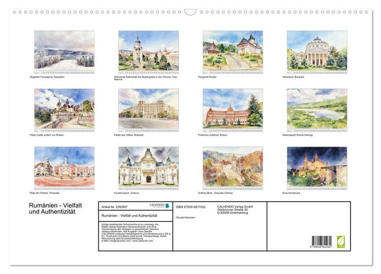 Produktbild: Rum&auml;nien - Vielfalt und Authentizit&auml;t (Wandkalender 2027 DIN A2 quer), CALVENDO Monatskalender