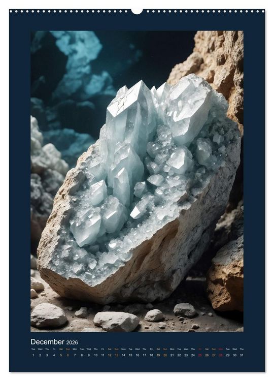 Produktbild: Fantastic Minerals - Mysterious Treasures (Wall Calendar 2026 DIN A2 portrait), CALVENDO 12 Month Wall Calendar