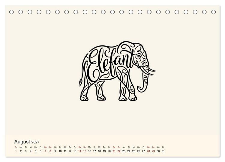 Produktbild: Buchstabentiere (Tischkalender 2027 DIN A5 quer), CALVENDO Monatskalender